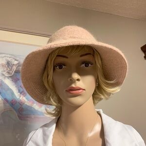 Vintage Women's Mohair Bucket Hat Peachy Pink